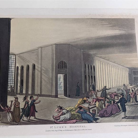 Antique St. Luke´s Hospital London Pub Aug 1 1809 R...